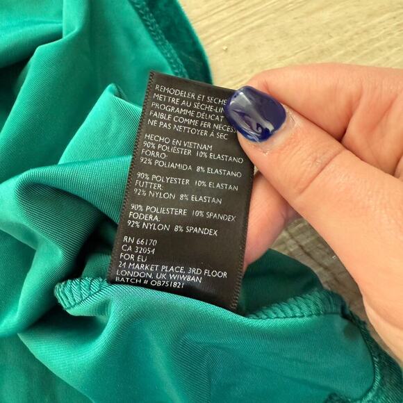 Urban Outfitters Heart Of The Ocean Green Sweetheart Velvet Mini Dress Small - Picture 8 of 9